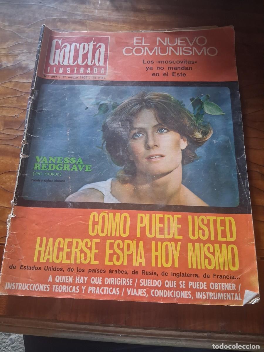 Coleccionismo de revistas y peri&oacute;dicos: Revista Gaceta 597 Vanesa Redgrave comunismo Manen anuncio camisa Pedro Tergal caramelo Damel Vespa