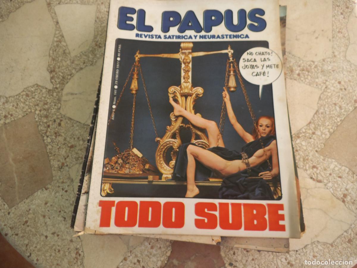 Coleccionismo de revistas y peri&oacute;dicos: el papus, n&ordm; 141, 1977, revista satirica, erotica,humor, todo sube