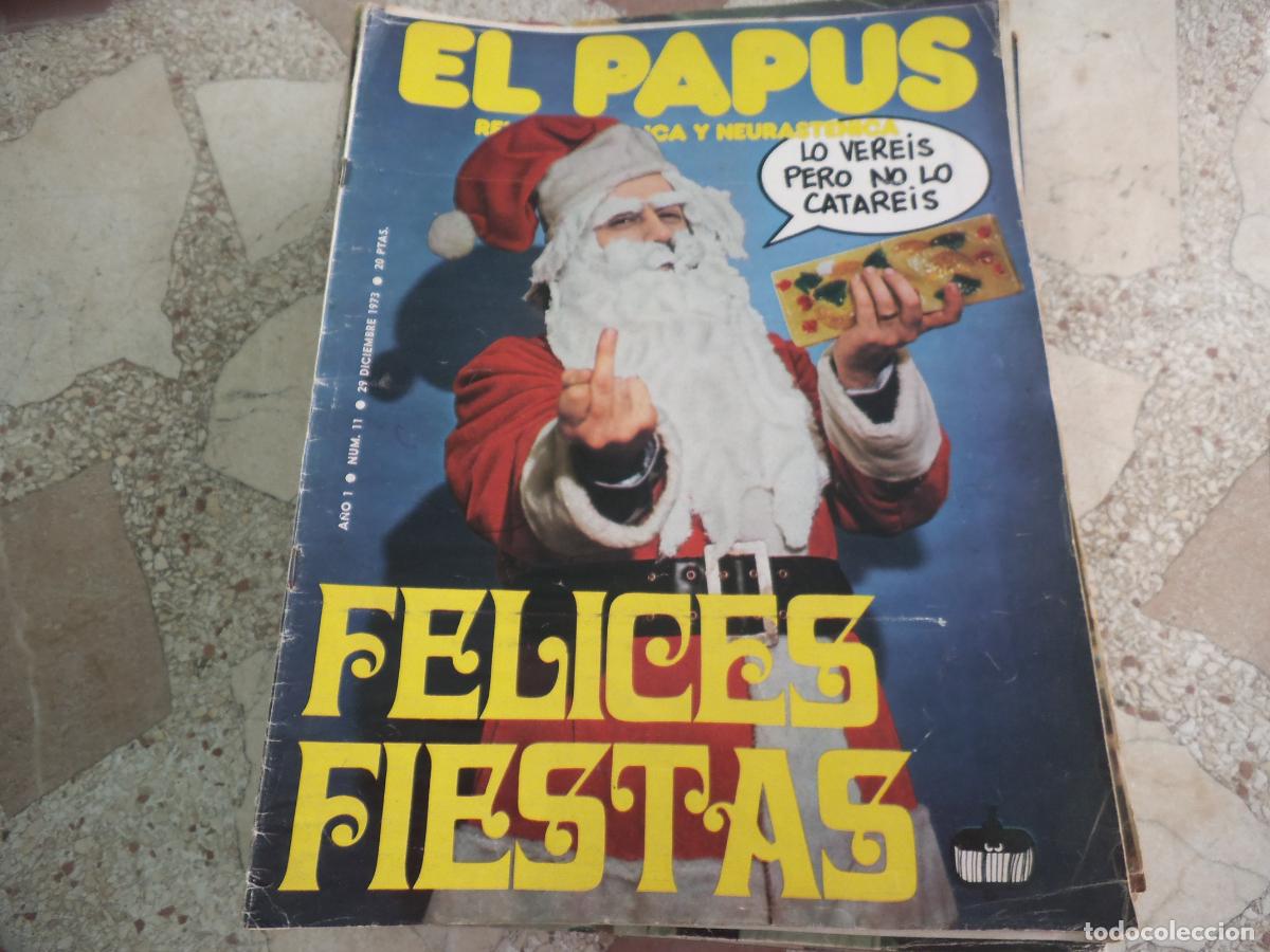Coleccionismo de revistas y peri&oacute;dicos: el papus, n&ordm; 11, 1973, revista satirica, erotica,humor, felices fiestas