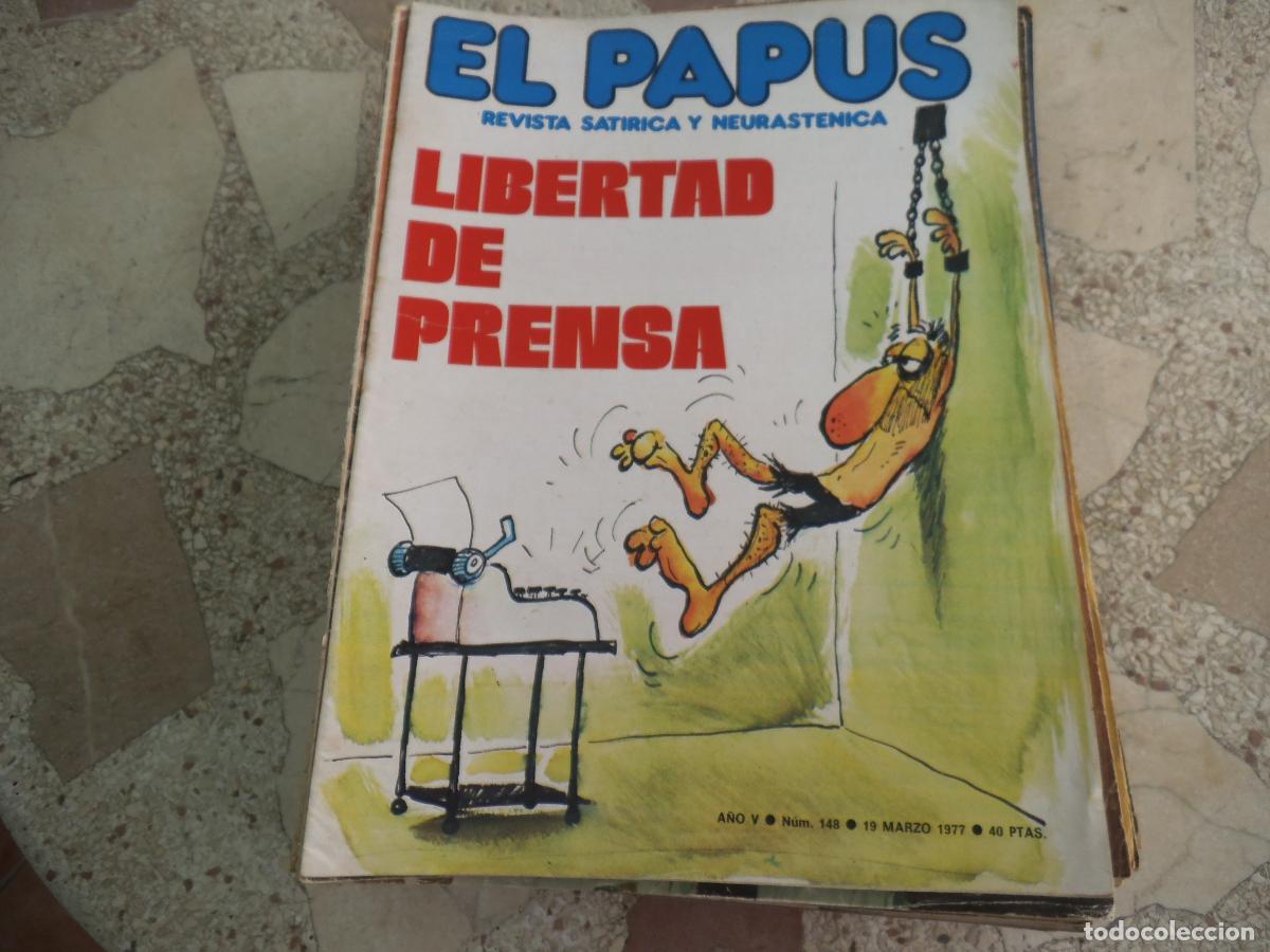 Coleccionismo de revistas y peri&oacute;dicos: el papus, n&ordm; 148, 1977, revista satirica, erotica,humor, libertad de prensa