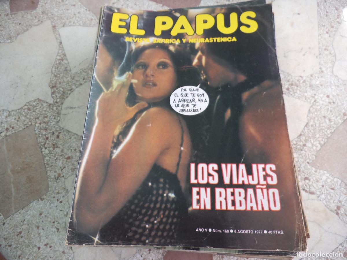 Coleccionismo de revistas y peri&oacute;dicos: el papus, n&ordm; 168, 1977, revista satirica, erotica,humor, losviajes de reba&ntilde;o