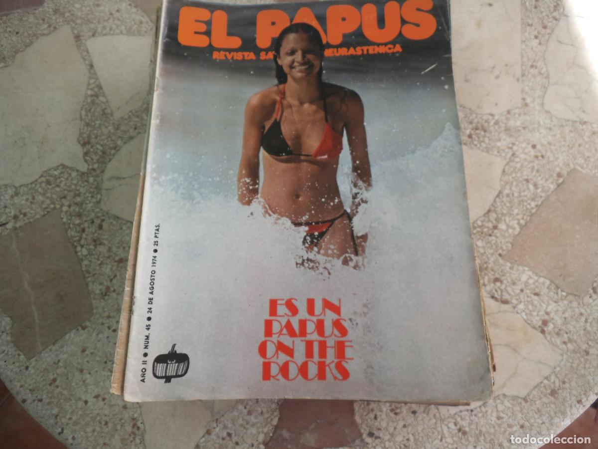 Coleccionismo de revistas y peri&oacute;dicos: el papus, n&ordm; 45, 1974, revista satirica, erotica,humor, es un papus on the rocks