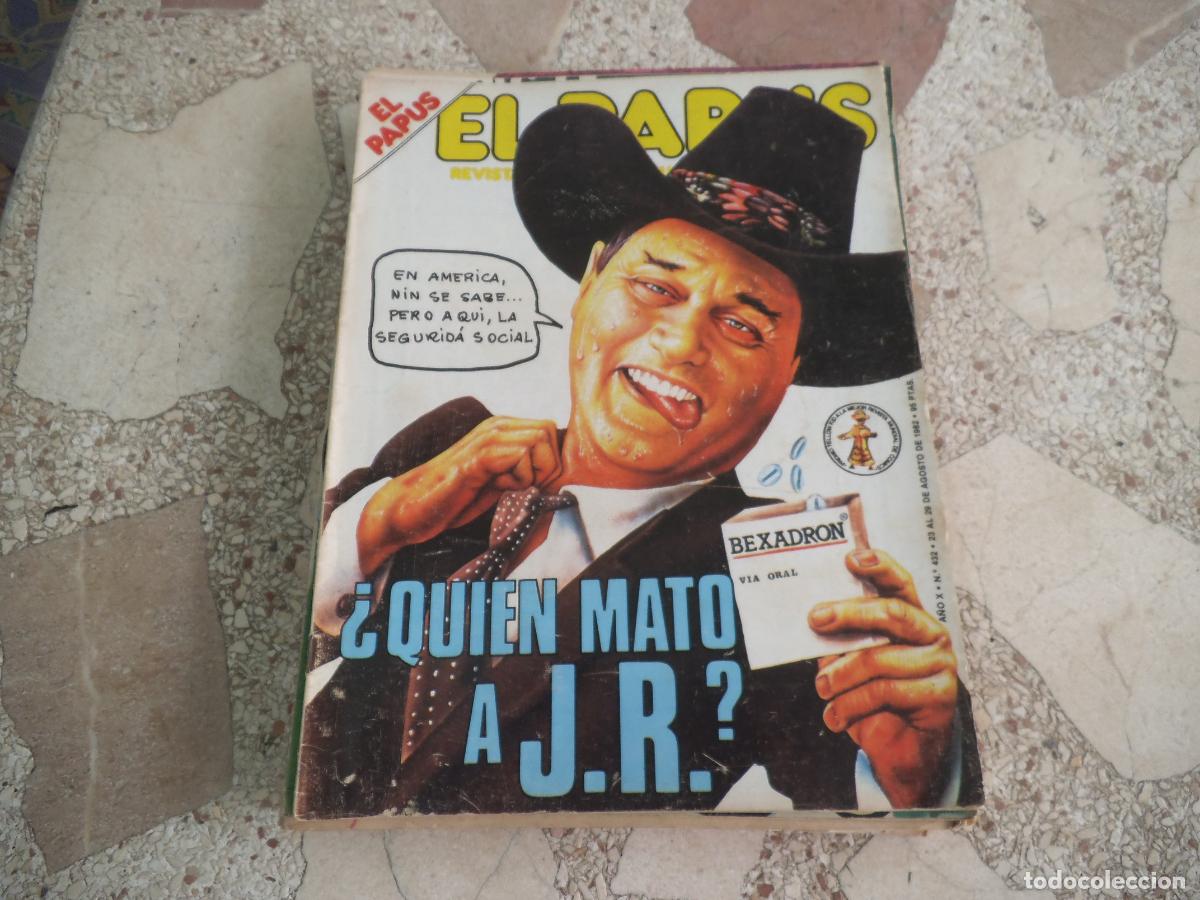 Coleccionismo de revistas y peri&oacute;dicos: el papus, n&ordm; 432, 1982, revista satirica, erotica,humor, quien mato a j.r.