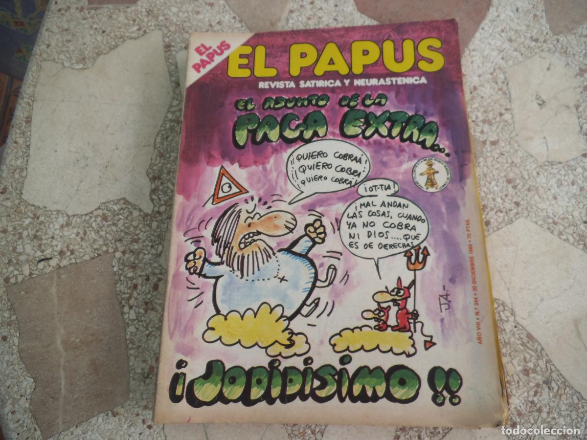 Coleccionismo de revistas y peri&oacute;dicos: el papus, n&ordm; 344, 1980, revista satirica, erotica,humor, jodidisimo
