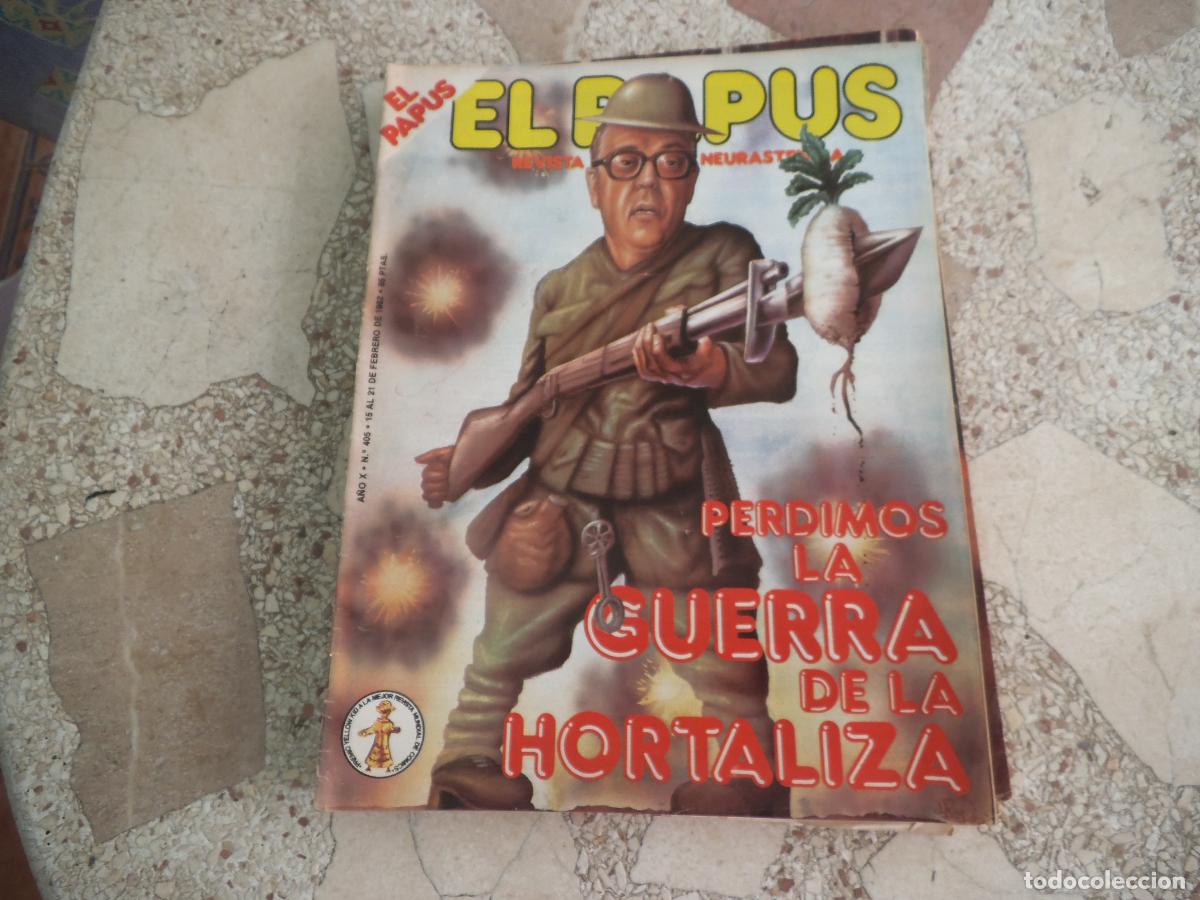 Coleccionismo de revistas y peri&oacute;dicos: el papus, n&ordm; 405, 1982, revista satirica, erotica,humor, perdimos la guerra de las hortalizas