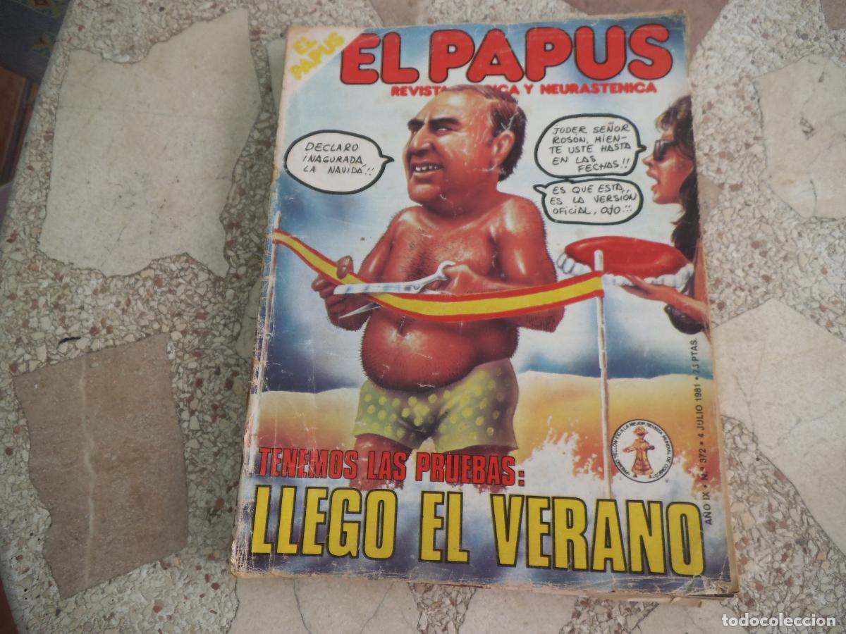 Coleccionismo de revistas y peri&oacute;dicos: el papus, n&ordm; 372, 1981, revista satirica, erotica,humor, llego el verano