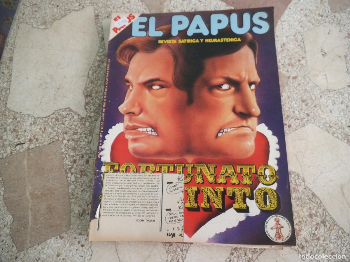 Coleccionismo de revistas y peri&oacute;dicos: el papus, n&ordm; 317, 1980, revista satirica, erotica,humor, fortunato