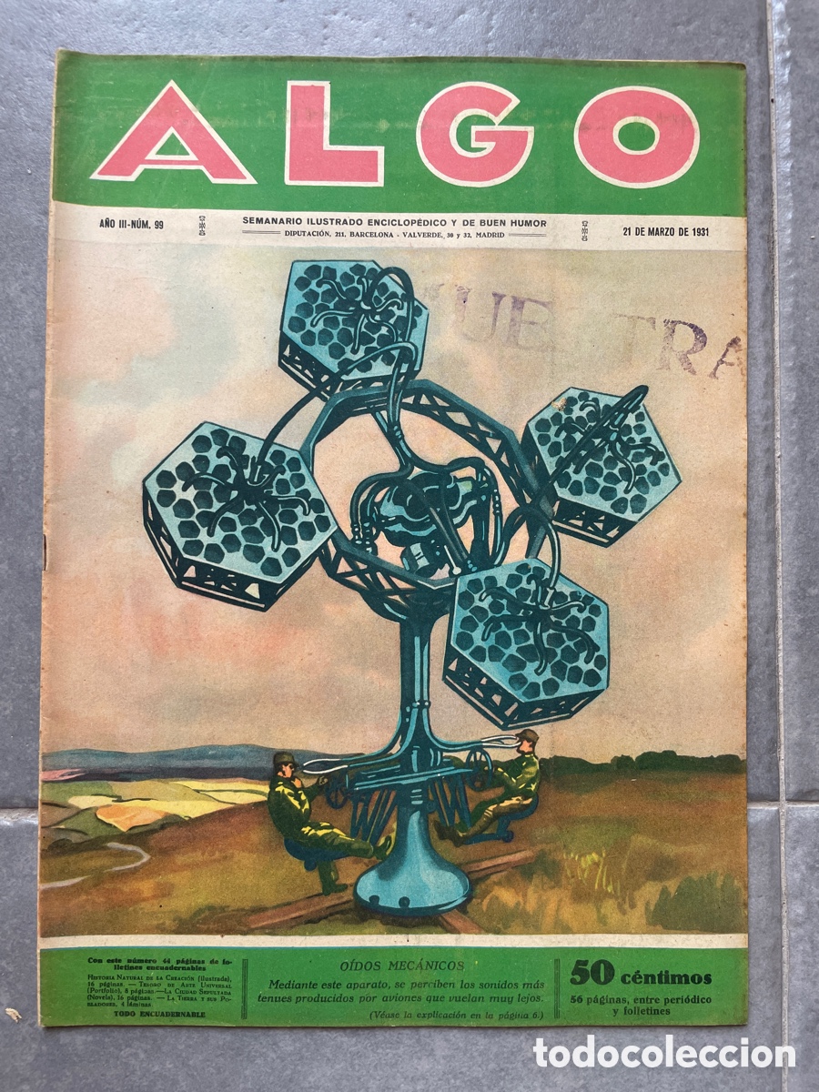 Coleccionismo de revistas y peri&oacute;dicos: Algo. Semanario ilustrado. 21 marzo 1931. C&oacute;mic los aventureros del espacio.