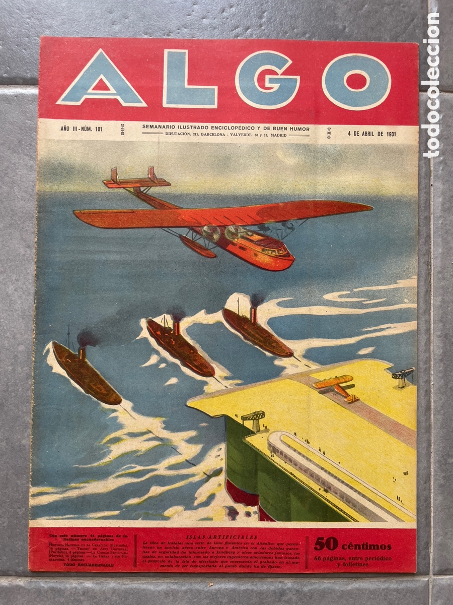 Coleccionismo de revistas y peri&oacute;dicos: Algo. Seminario ilustrado. 28 marzo 1931. C&oacute;mic los aventureros del espacio.