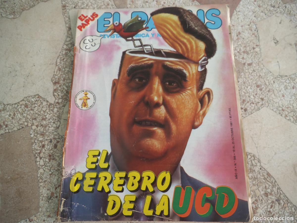 Coleccionismo de revistas y peri&oacute;dicos: el papus, n&ordm; 388, 1981, revista satirica, erotica,humor,el cerebro de la uco