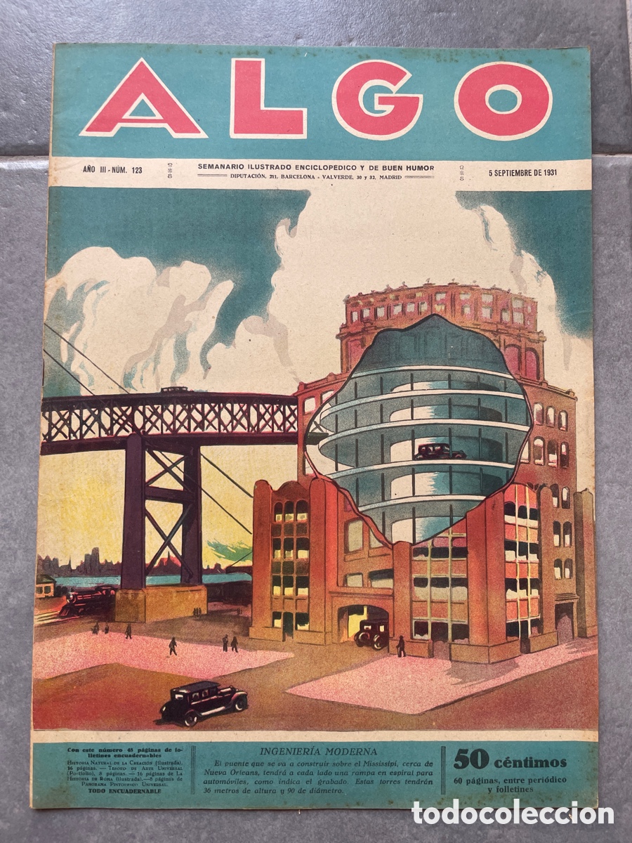 Collectionnisme de Revues et Journaux: Algo. Semanario ilustrado. Cinco septiembre 1931. Incluye c&oacute;mic los aventureros del espacio.