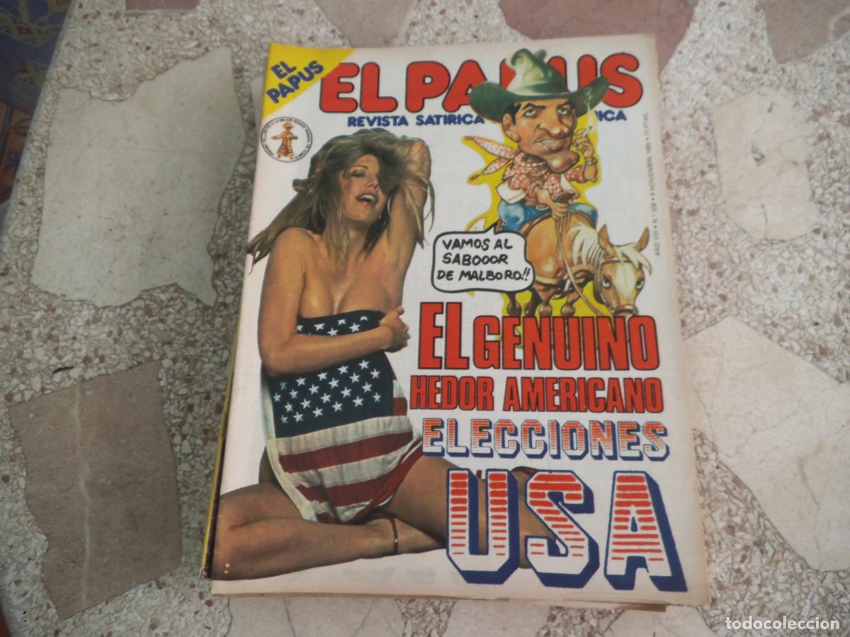 Coleccionismo de revistas y peri&oacute;dicos: el papus, n&ordm; 338, 1980, revista satirica, erotica,humor, el genuino herdor americano, elecciones usa
