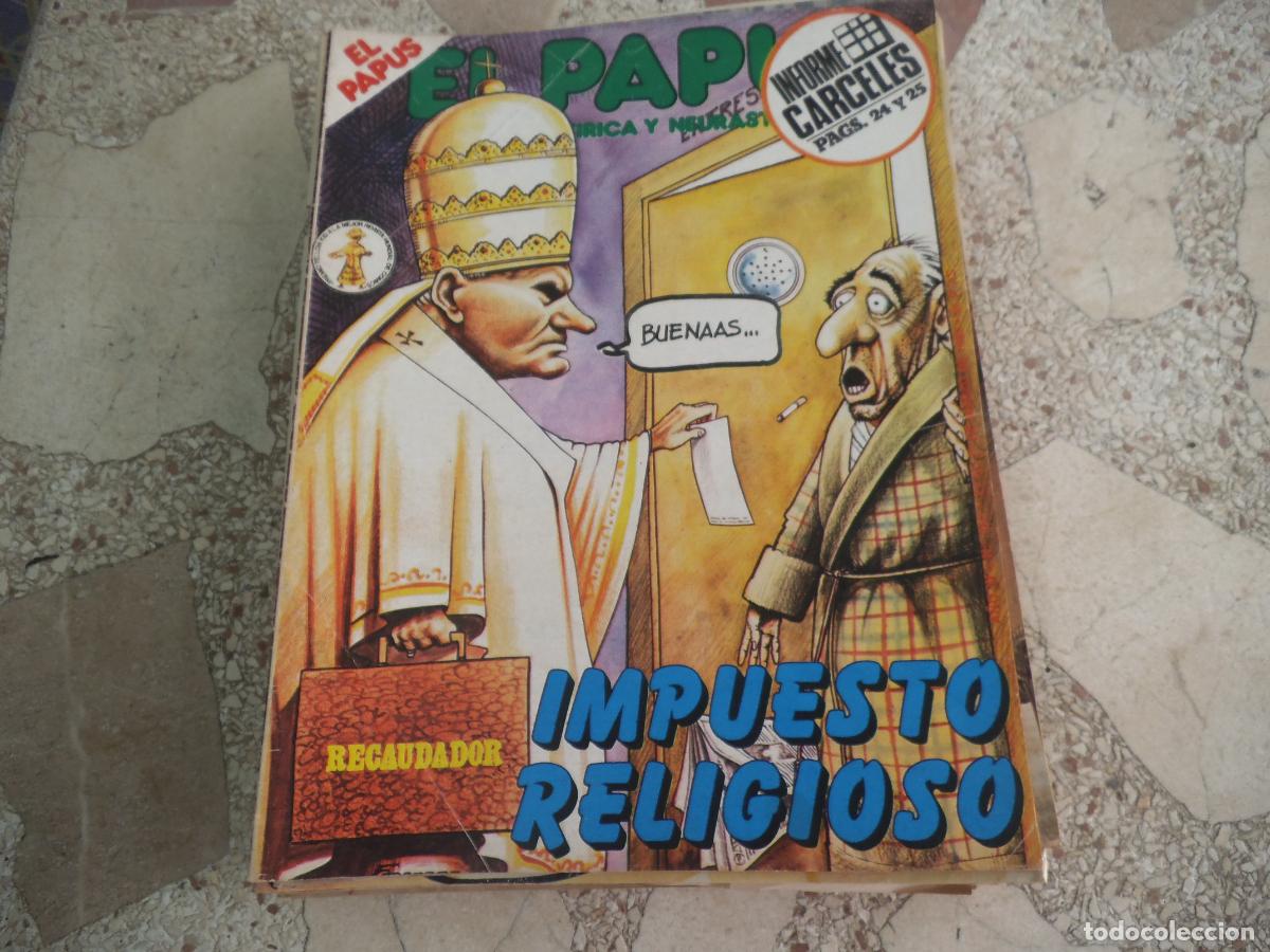 Coleccionismo de revistas y peri&oacute;dicos: el papus, n&ordm; 462, 1983, revista satirica, erotica,humor, impuesto religioso