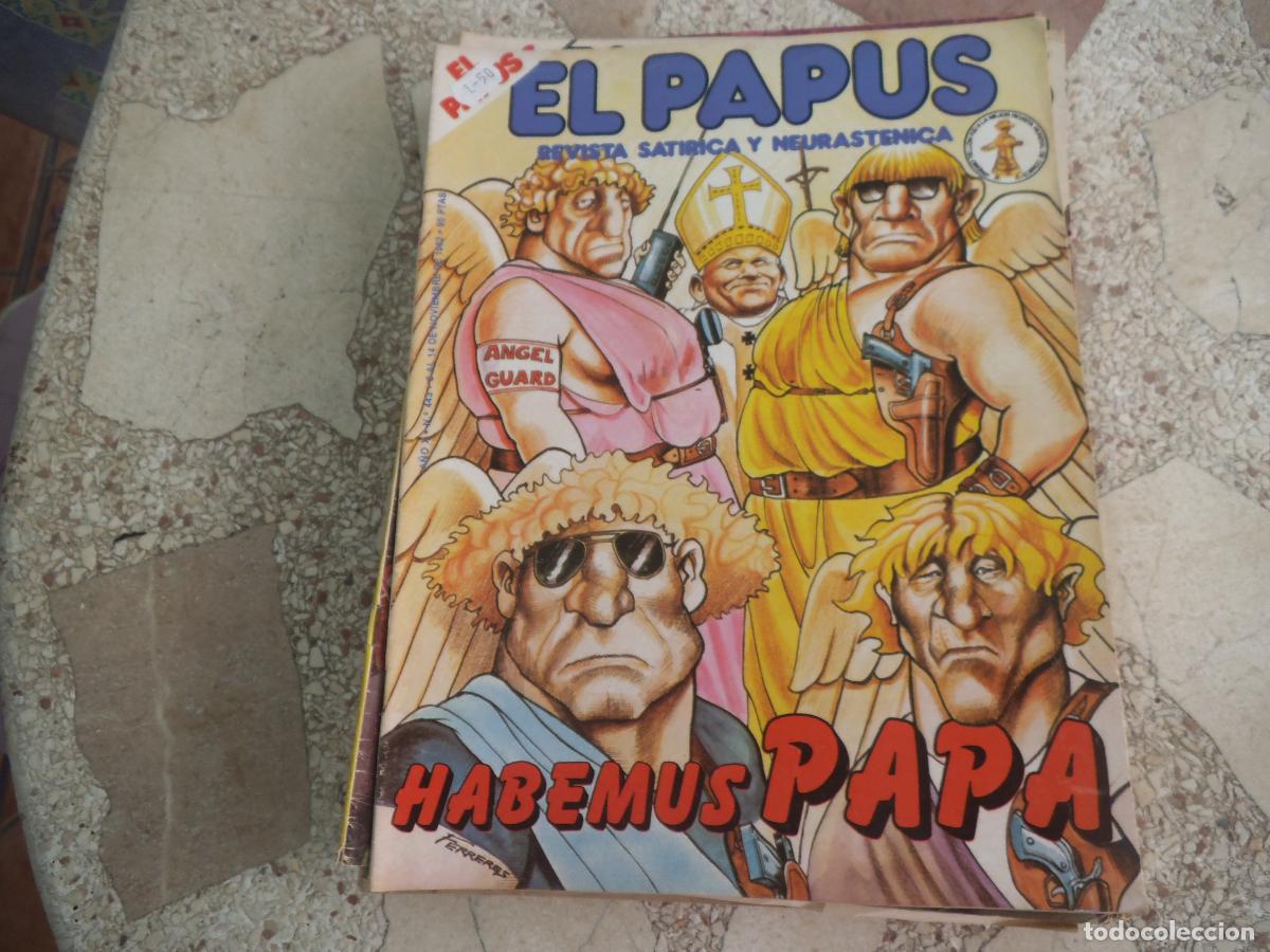 Coleccionismo de revistas y peri&oacute;dicos: el papus, n&ordm; 443, 1982, revista satirica, erotica,humor, habemus papa