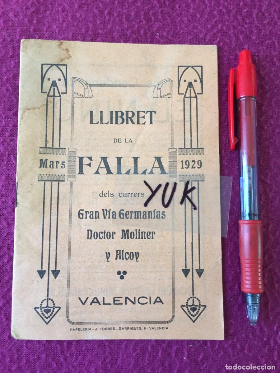 Coleccionismo de revistas y peri&oacute;dicos: LLIBRET DE FALLAS 1929 - GRAN VIA GERMANIAS -CALLE DOCTOR MOLINER Y ALCOY - FALLAS DE VALENCIA