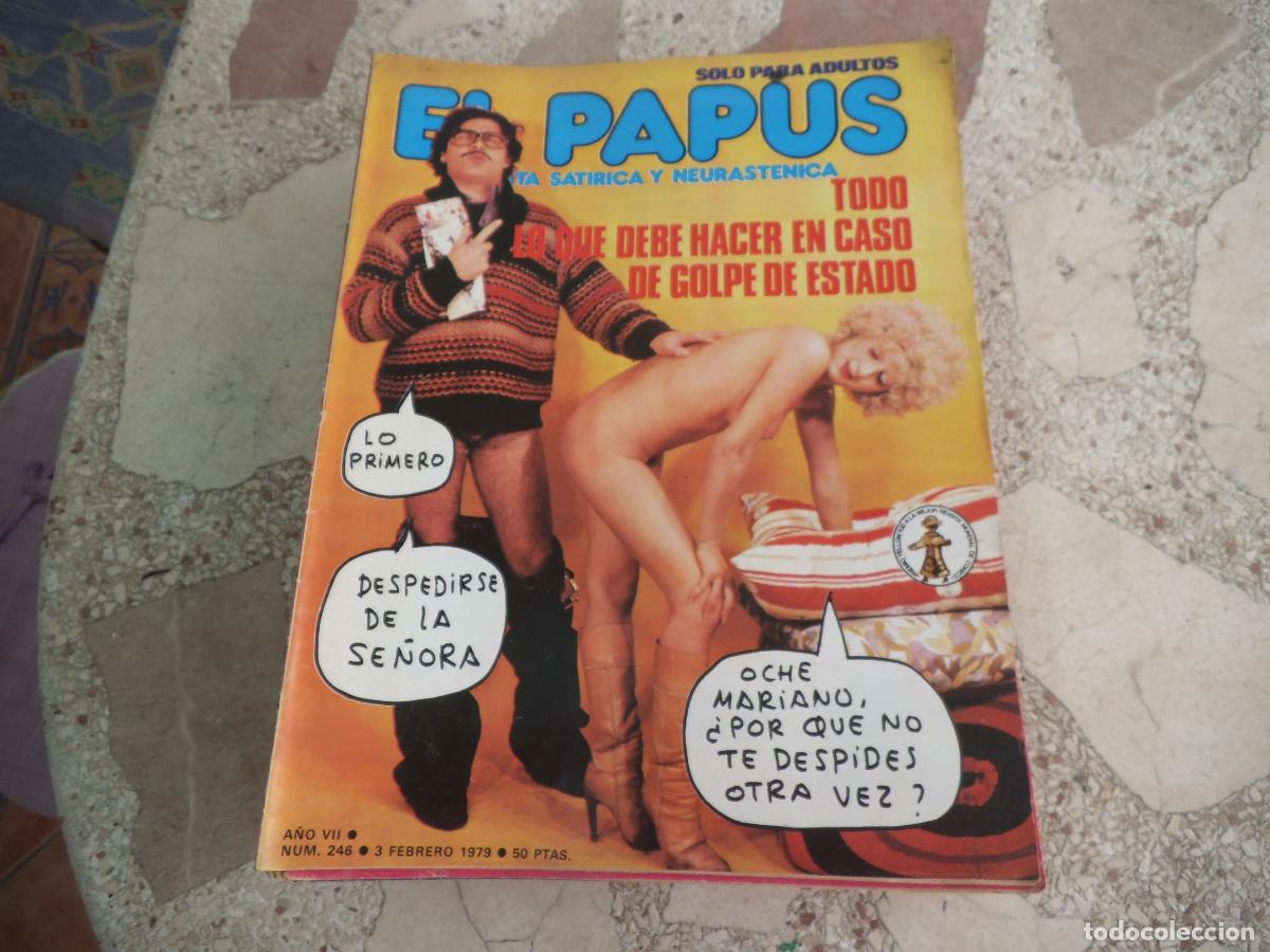 Coleccionismo de revistas y peri&oacute;dicos: el papus, n&ordm; 246, 1979, revista satirica, erotica,humor, todo lo que debe hacer en caso de golpe de