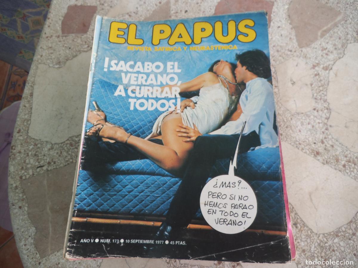 Coleccionismo de revistas y peri&oacute;dicos: el papus, n&ordm; 173, 1977, revista satirica, erotica,humor, sacabo el verano a currar todos