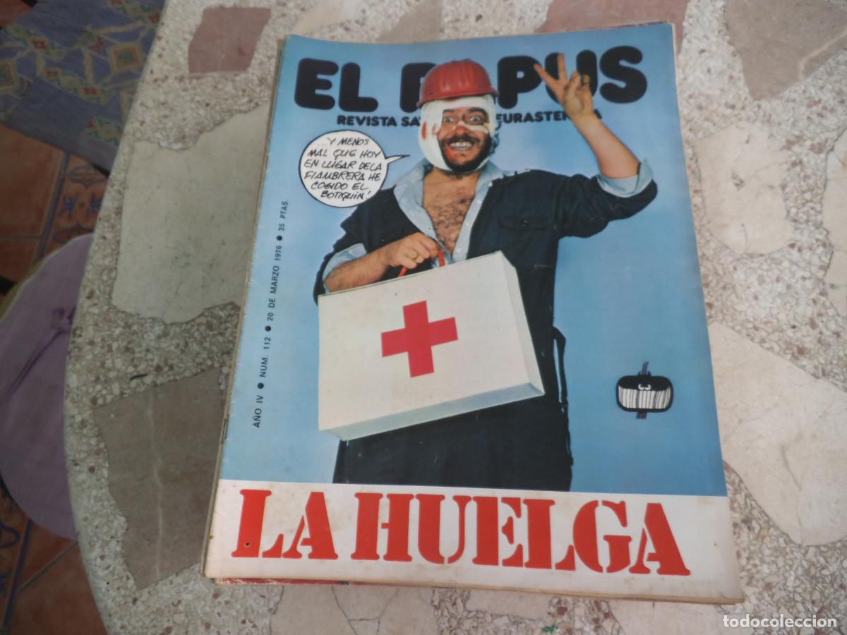 Coleccionismo de revistas y peri&oacute;dicos: el papus, n&ordm; 112, 1976, revista satirica, erotica,humor, la huelga