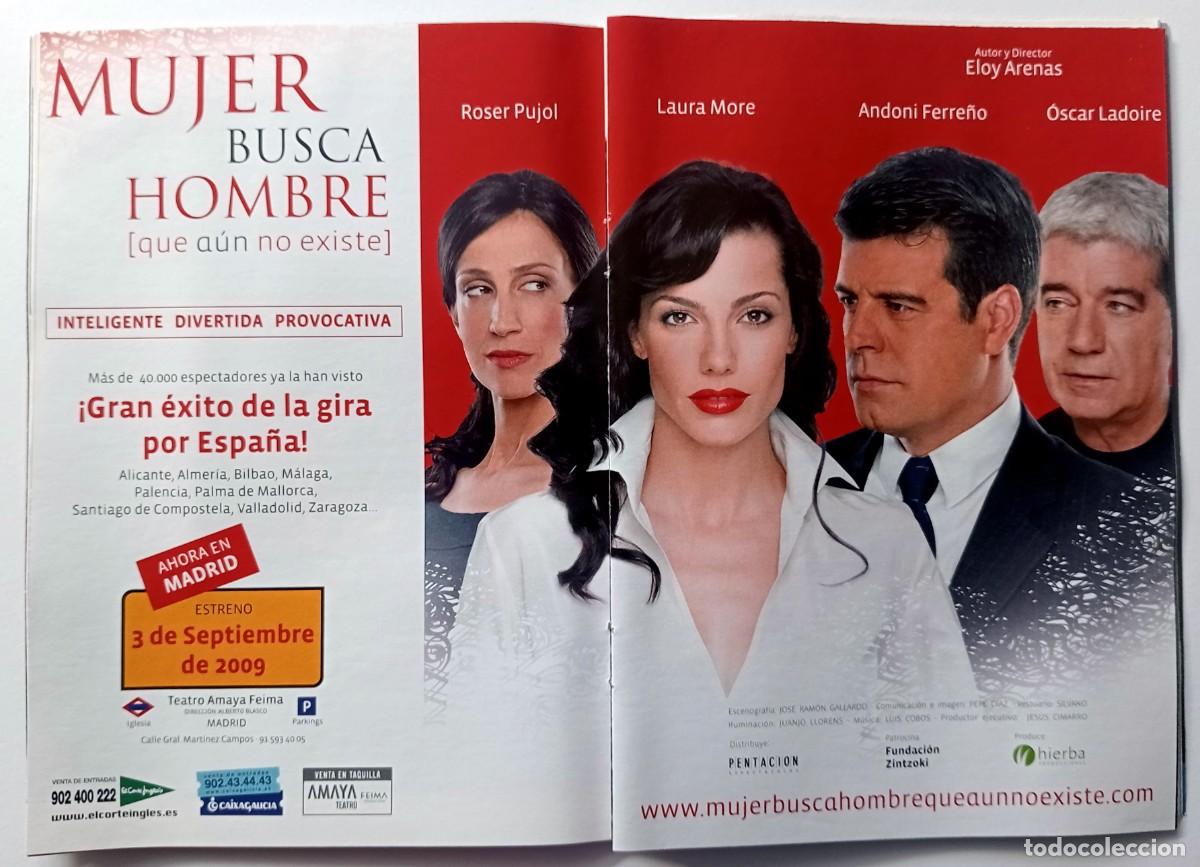Coleccionismo de revistas y peri&oacute;dicos: OBRA DE TEATRO `MUJER BUSCA HOMBRE QUE A&Uacute;N NO EXISTE&acute; ANUNCIO REVISTA