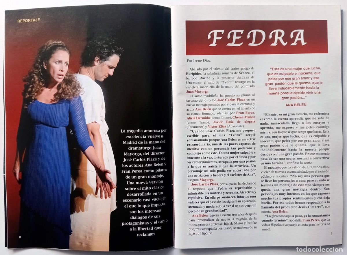 Coleccionismo de revistas y peri&oacute;dicos: OBRA DE TEATRO `FEDRA&acute; DE JUAN MAYORGA REPORTAJE REVISTA, CON ANA BEL&Eacute;N, ALICIA HERMIDA..