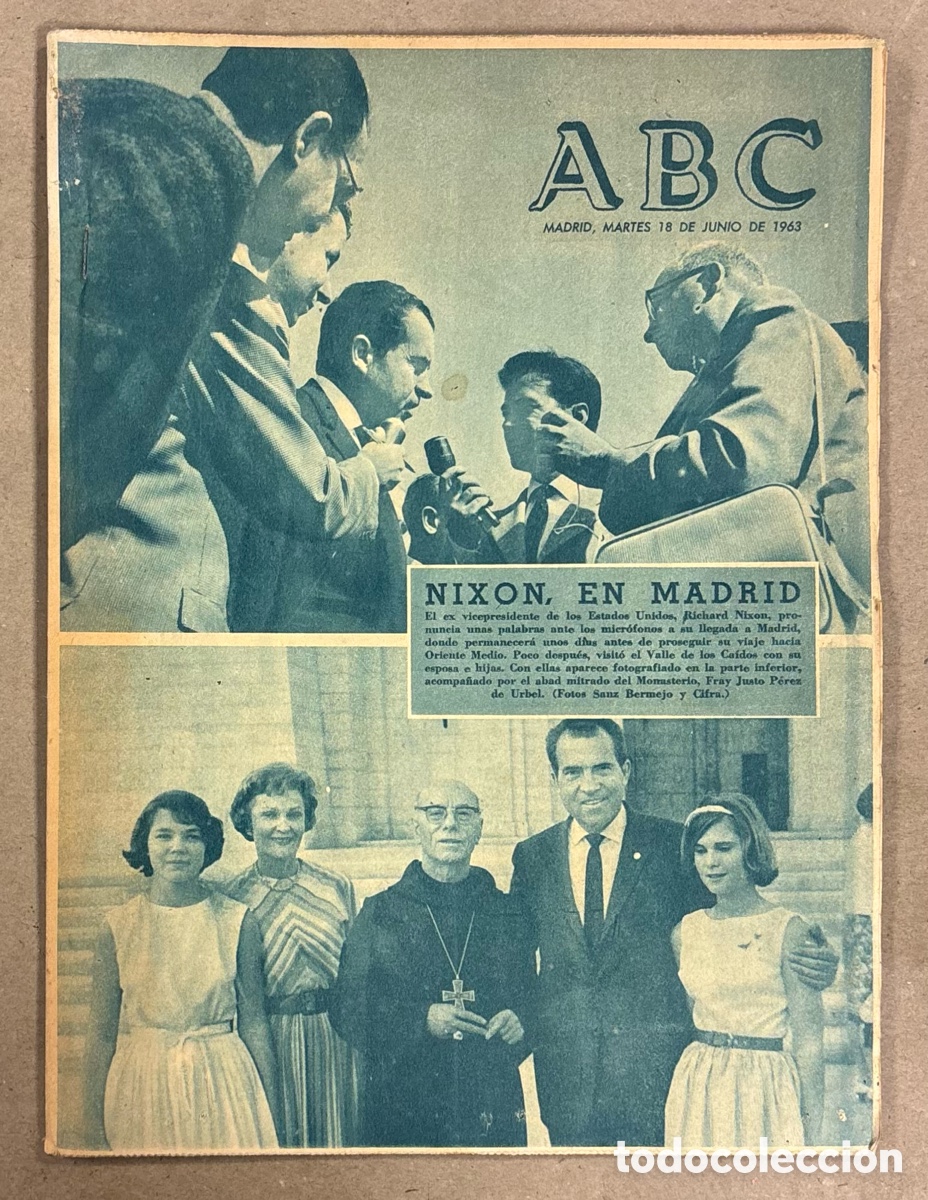 Coleccionismo de revistas y peri&oacute;dicos: ABC (18 JUNIO 1963). NIXON EN MADRID, REAL MADRID A LA FINAL COPA EUROPA BALONCESTO,.