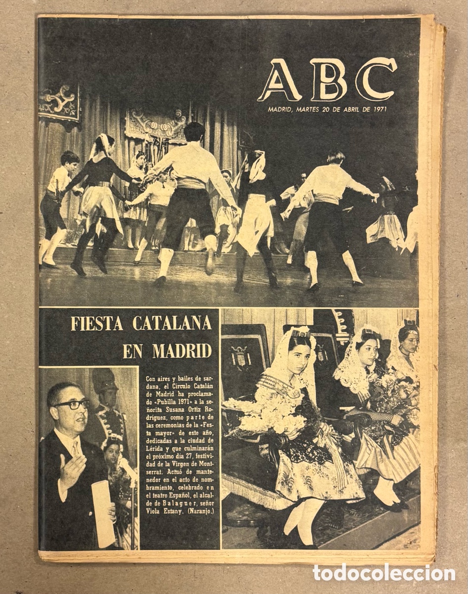 Coleccionismo de revistas y peri&oacute;dicos: ABC (20 ABRIL 1971). FIESTA CATALANA EN MADRID C&Iacute;RCULO CATAL&Aacute;N &ldquo;PUBILLA 71&rdquo; SUSANA ORTIZ RODR&Iacute;GUEZ