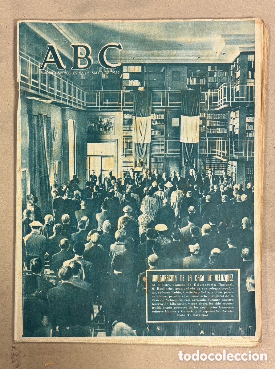 Coleccionismo de revistas y peri&oacute;dicos: ABC (27 MAYO 1958). INAUGURACI&Oacute;N DE LA CASA DE VEL&Aacute;ZQUEZ, JUAN MANUEL CANEJA PINTOR POETA,&hellip;