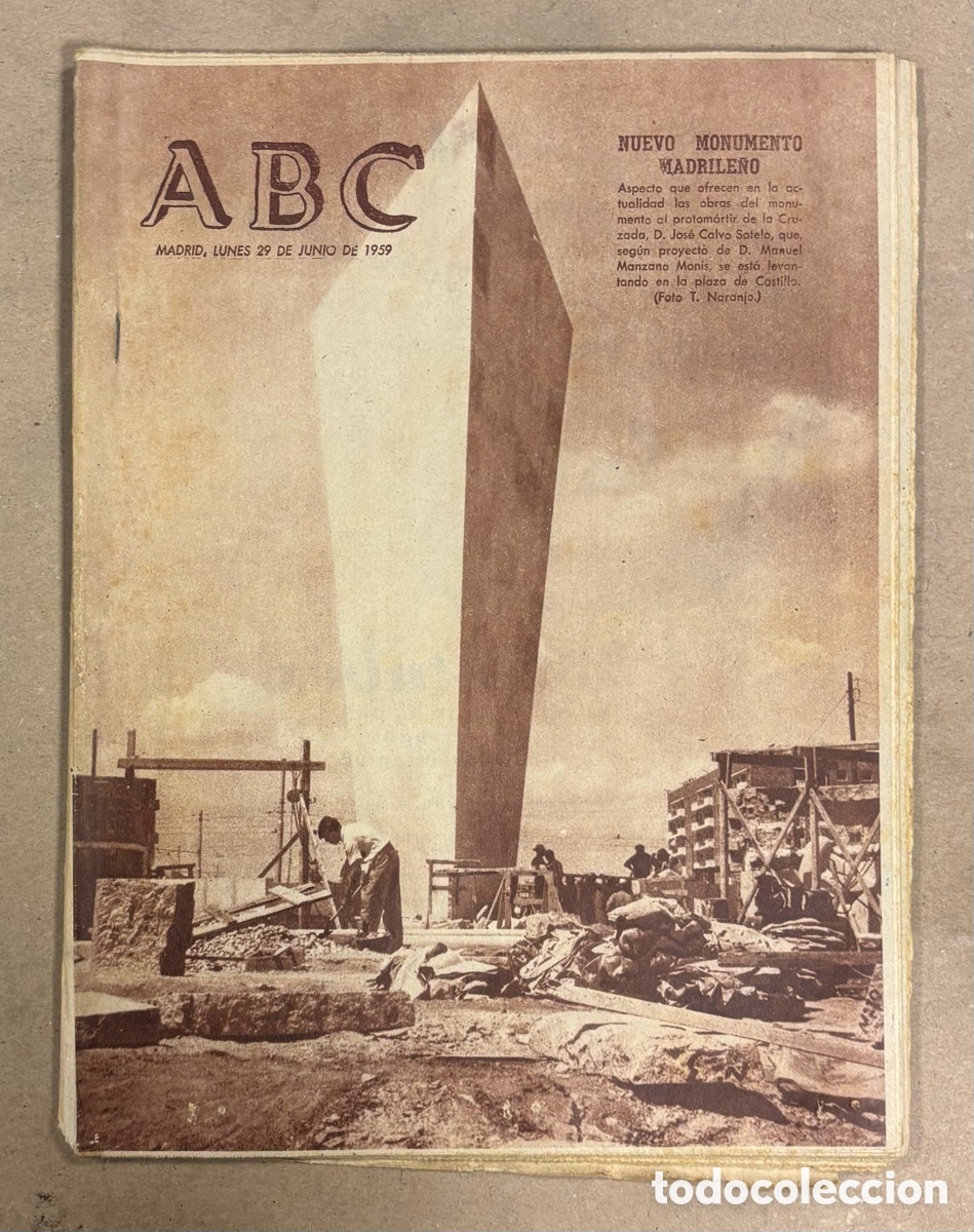 Coleccionismo de revistas y peri&oacute;dicos: ABC (29 JUNIO 1959). MONUMENTO EN MADRID A JOS&Eacute; CALVO SOTELO, POLONIA 2-4 ESPA&Ntilde;A (DI STEFANO, SU&Aacute;REZ