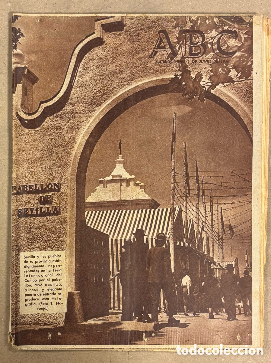 Coleccionismo de revistas y peri&oacute;dicos: ABC (1 JUNIO 1959). FERIA INTERNACIONAL DEL CAMPO SEVILLA, BARCELONA 4-3 BETIS,,,,