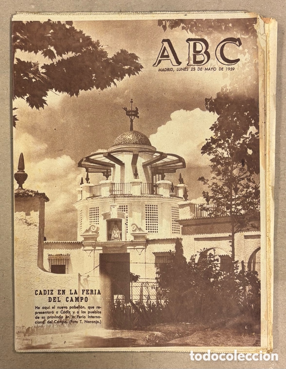 Coleccionismo de revistas y peri&oacute;dicos: ABC (23 MAYO 1959). FERIA INTERNACIONAL DEL CAMPO PABELL&Oacute;N C&Aacute;DIZ, BETIS 0-6 FC BARCELONA,..