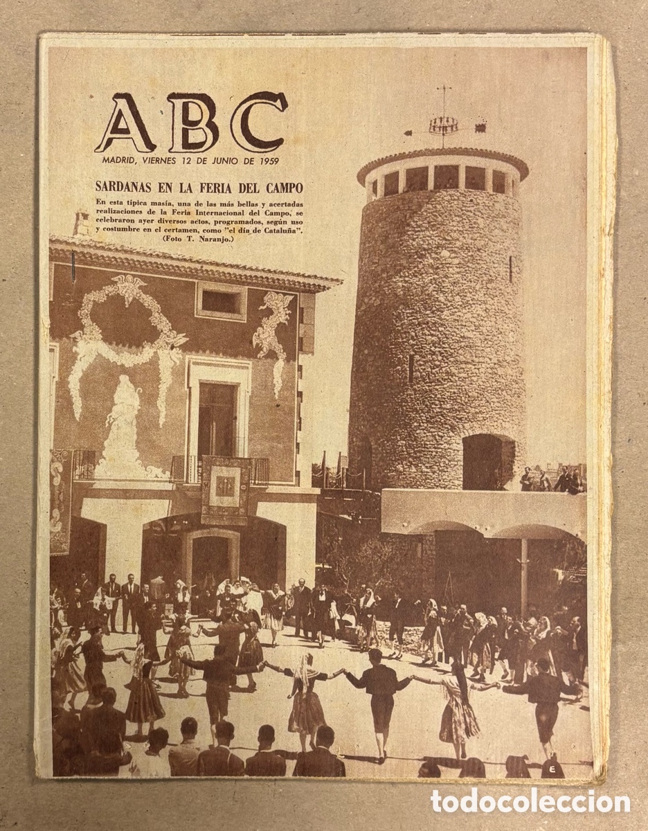 Coleccionismo de revistas y peri&oacute;dicos: ABC (12 JUNIO 1959). SARDANAS EN LA FERIA INTERNACIONAL DEL CAMPO, PLUS ULTRA Vs RAYO VALLECANO