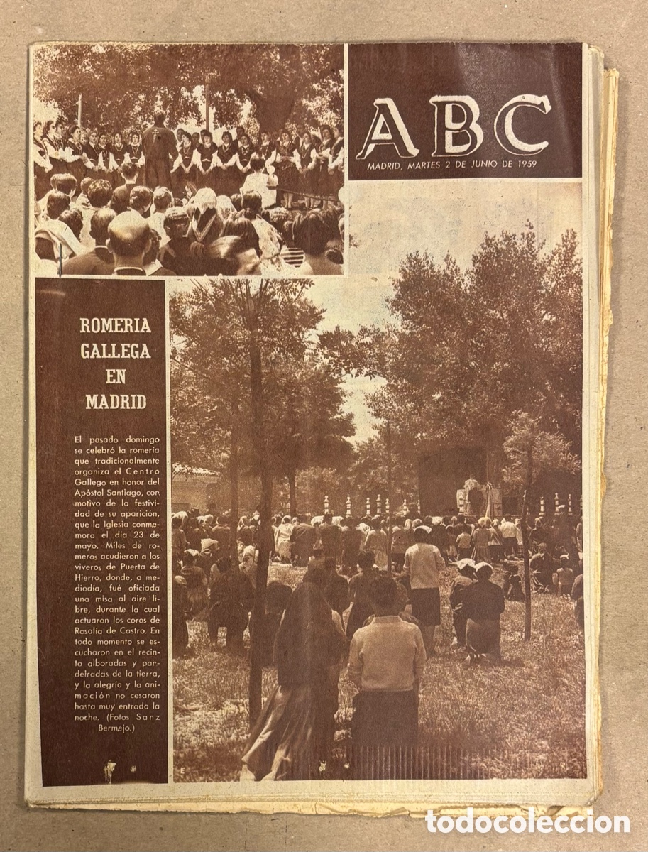 Coleccionismo de revistas y peri&oacute;dicos: ABC (27 JULIO 1959). PARACAIDISTAS DE LA AGRUPACI&Oacute;N DE BANDERAS DEL EJ&Eacute;RCITO DE TIERRA EN CASA CAMPO