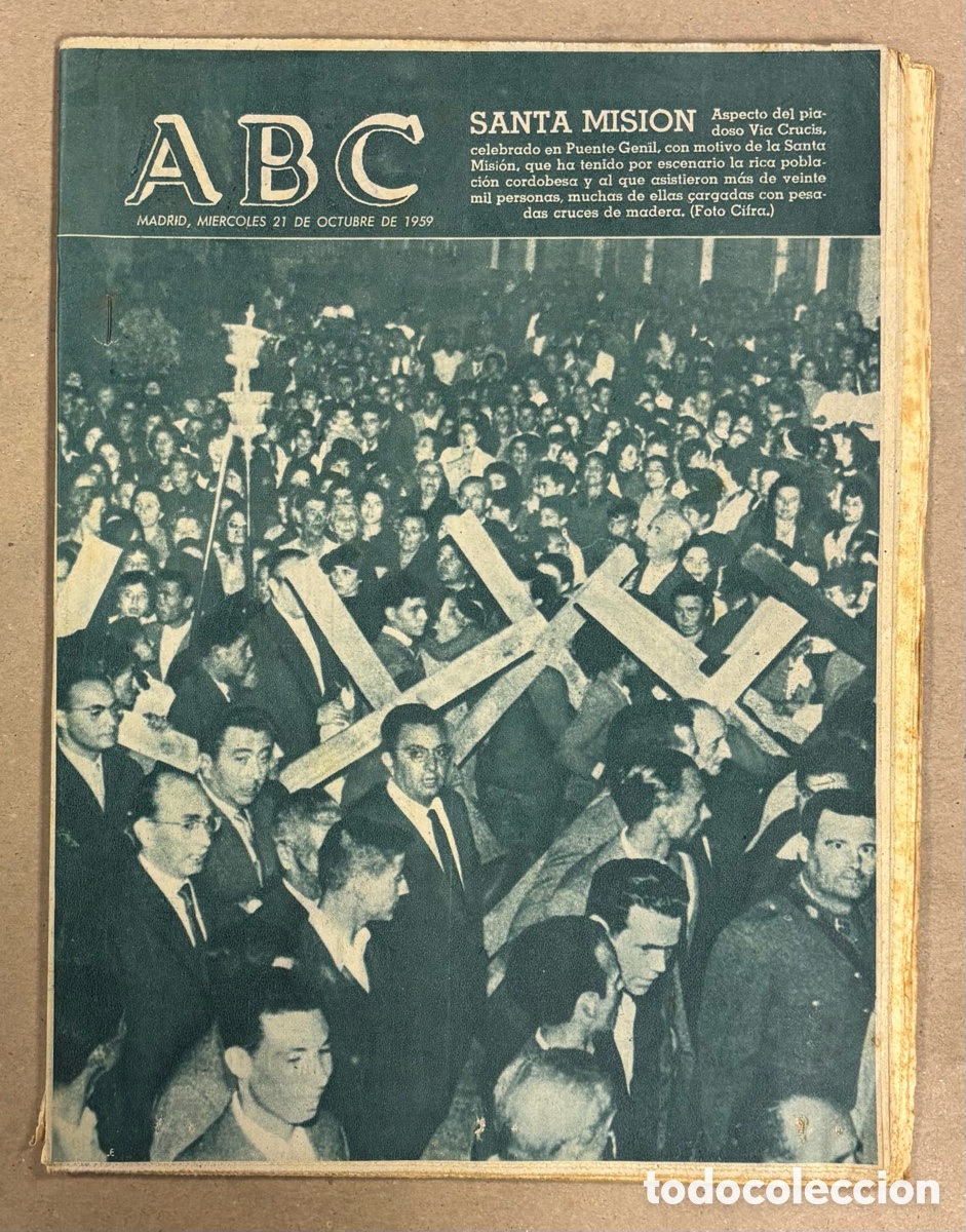 Coleccionismo de revistas y peri&oacute;dicos: ABC (21 DE OCTUBRE DE 1959). V&Iacute;A CRUCIS PUENTE GENIL (C&Oacute;RDOBA) SANTA MISI&Oacute;N,&hellip;