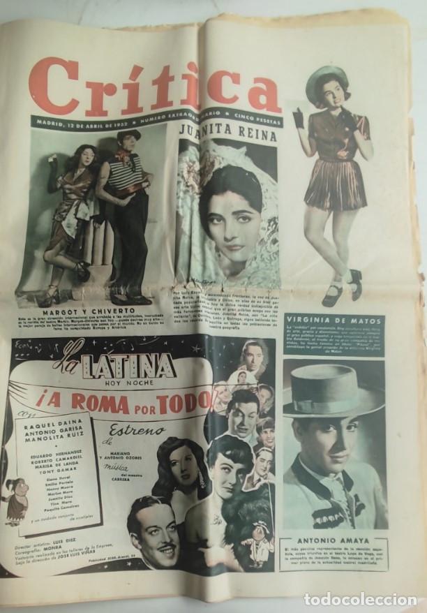 Coleccionismo de revistas y peri&oacute;dicos: REVISTA CRITICA A&Ntilde;O 1952, LOLA FLORES CUENTA SU VIDA, GABY MILIKI FOFO, GILA, EL NI&Ntilde;O DE ORIHUELA