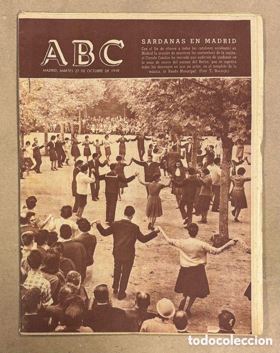 Coleccionismo de revistas y peri&oacute;dicos: ABC (27 DE OCTUBRE DE 1959). SARDANAS EN MADRID C&Iacute;RCULO CATAL&Aacute;N, REAL MADRID 7-0 OSASUNA,&hellip;
