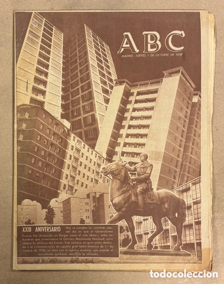 Coleccionismo de revistas y peri&oacute;dicos: ABC (1 DE OCTUBRE DE 1959). ANIVERSARIO GENERALISIMO FRANCO DESIGNADO EN BURGOS JEFE DE ESTADO
