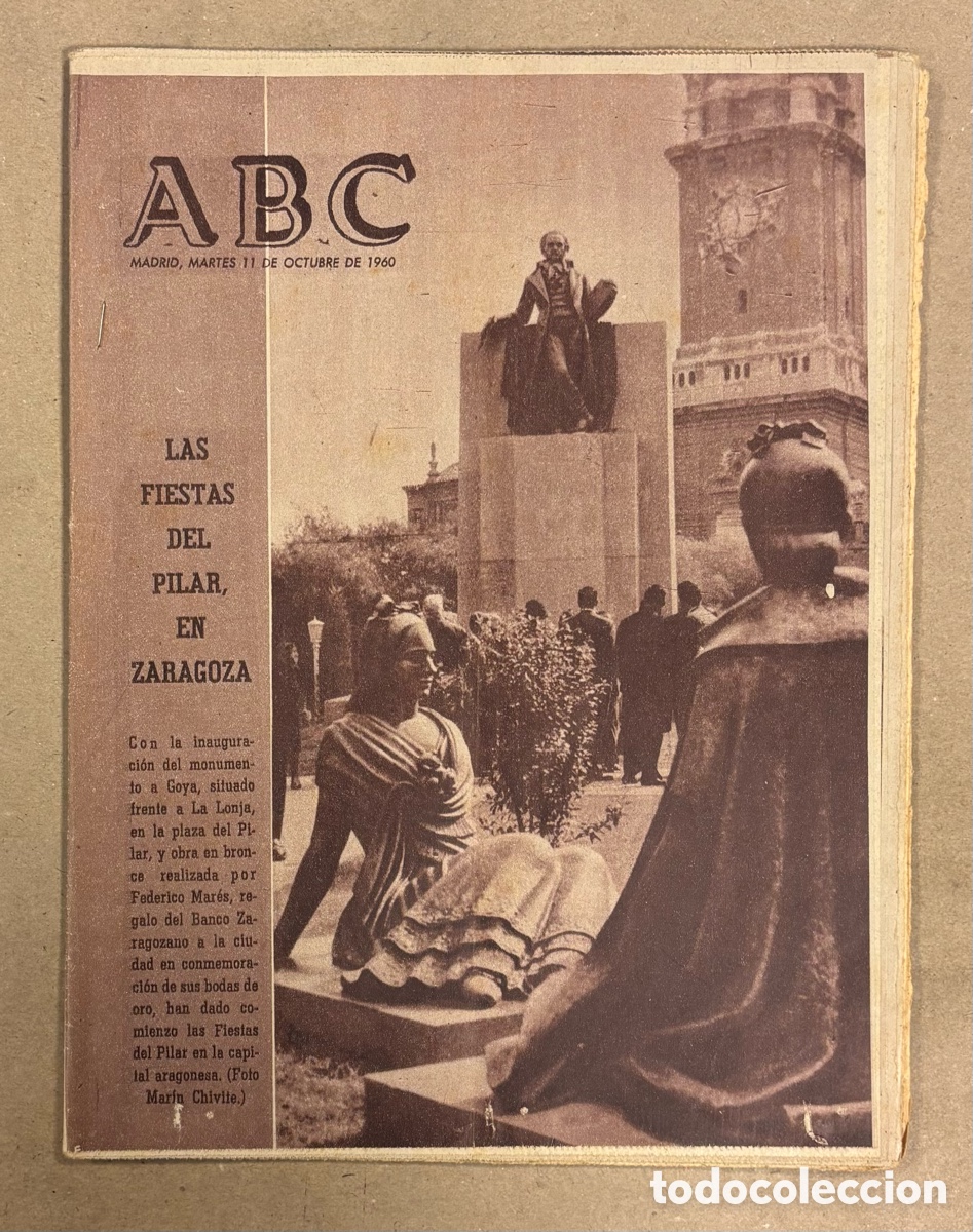 Coleccionismo de revistas y peri&oacute;dicos: ABC (11 OCTUBRE 1959). LAS FIESTAS DEL PILAR EN ZARAGOZA, FESTIVAL A&Eacute;REO BARCELONA,..