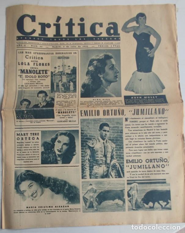 Coleccionismo de revistas y peri&oacute;dicos: REVISTA CRITICA A&Ntilde;O 1952, EMILIO ORTU&Ntilde;O, JUMILLANO, CALERITO, MIGUEL ORTAS, ETC.