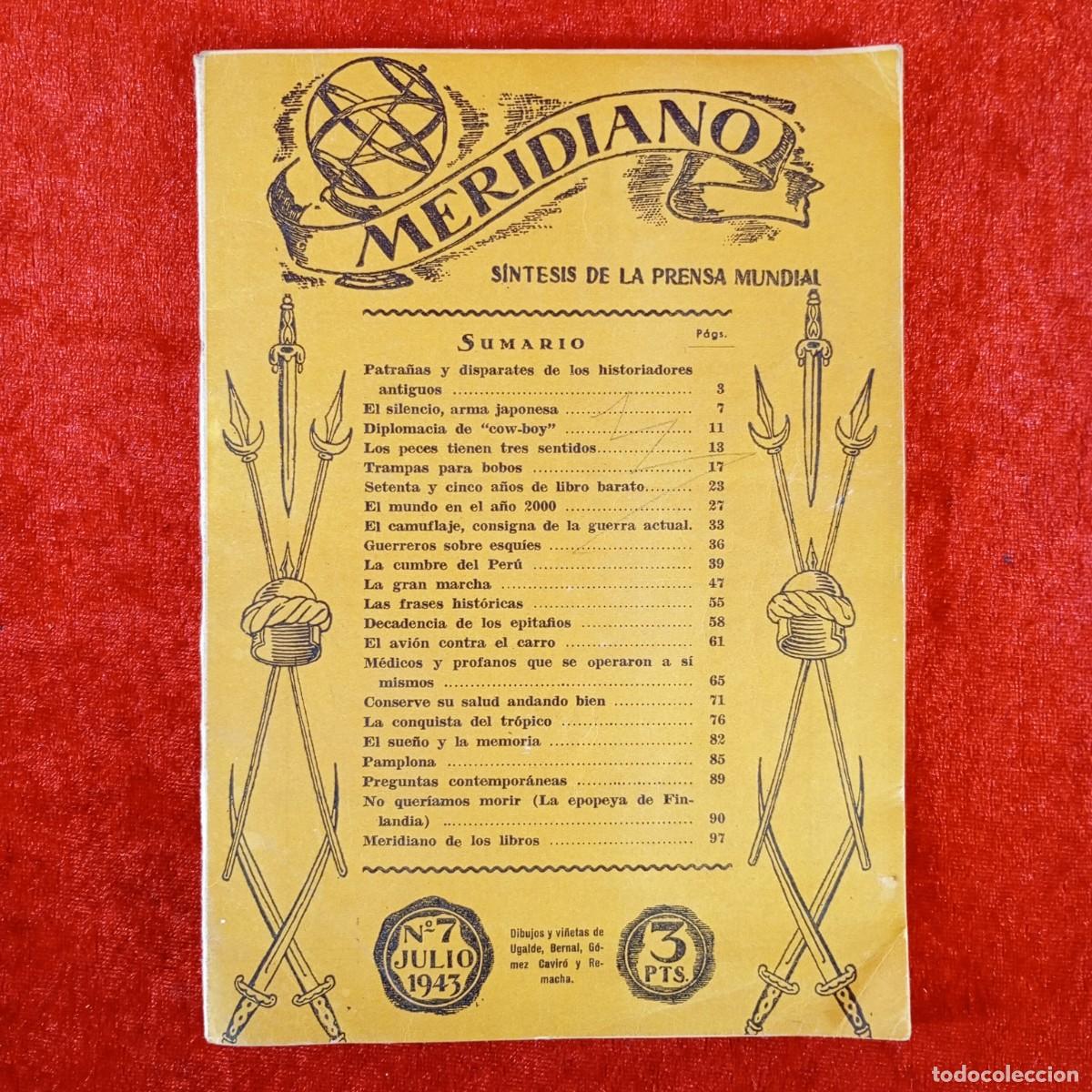 Coleccionismo de revistas y peri&oacute;dicos: MERIDIANO - S&Iacute;NTESIS DE LA PRENSA MUNDIAL - N&ordm; 7 - JULIO 1943 / 640