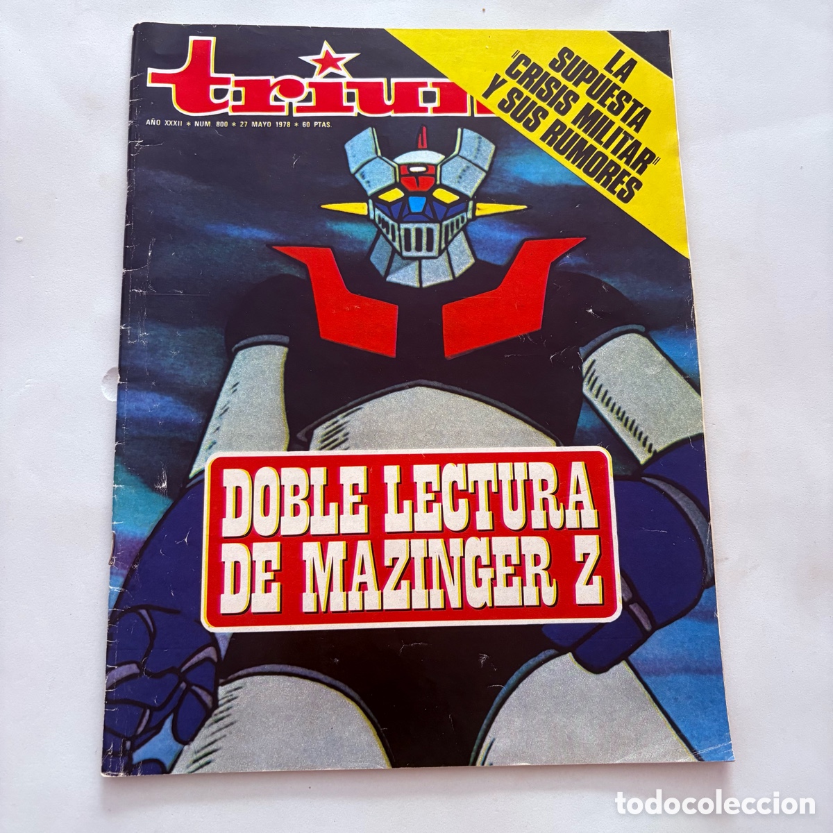 Collectionnisme de Revues et Journaux: revista triunfo n&ordm; 800 de 1978 mazinger z