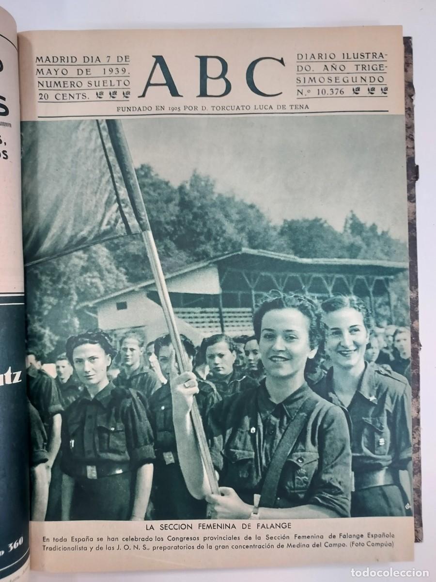 Coleccionismo de revistas y peri&oacute;dicos: PERIODICO ABC MADRID. TOMO CON 20 N&Uacute;MEROS MAYO 1939 INCLUIDO EXTRAORDINARIO HOMENAJE CAUDILLO
