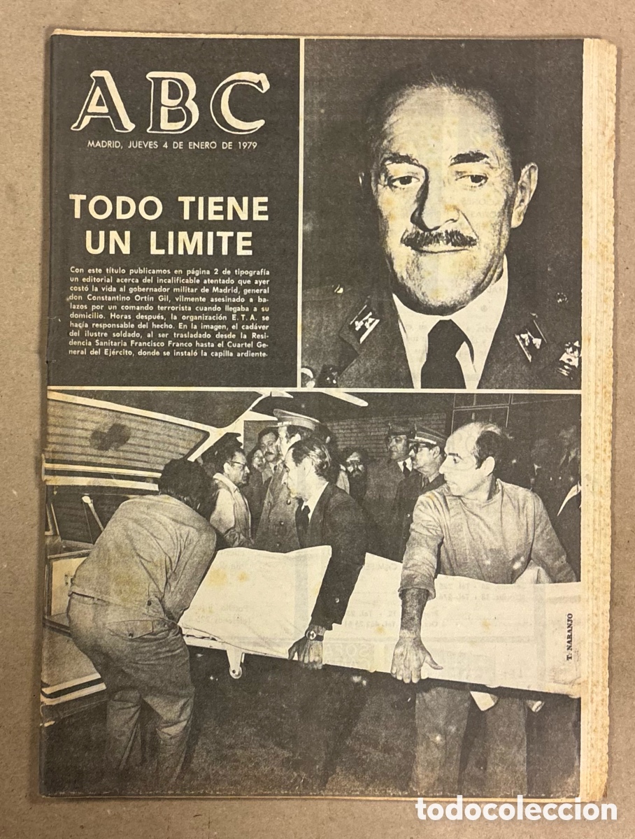 Coleccionismo de revistas y peri&oacute;dicos: ABC (4 DE ENERO DE 1979). ATENTADO ETA AL GOBERNADOR MILITAR DE MADRID CONSTANTINO ORT&Iacute;N GIL,&hellip;