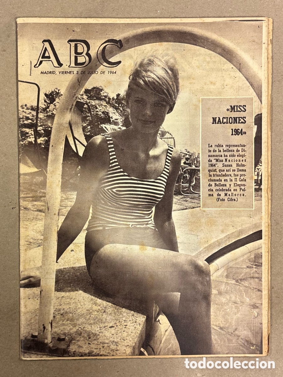 Collezionismo di Riviste e Giornali: ABC (3 JULIO 1964). SUSAN HOLMQUIST MISS NACIONES 1964, GIN&Eacute;S GARC&Iacute;A PRIMERO EN LA VUELTA A ESPA&Ntilde;A,