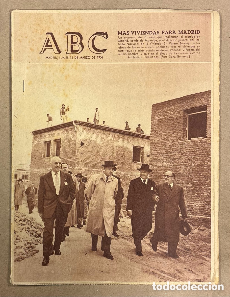 Coleccionismo de revistas y peri&oacute;dicos: ABC (12 MARZO 1964). NUEVAS VIVIENDAS PARA VALLECAS Y PUENTE DE VALLECAS, BARCELONA Y ATHLETIC L&Iacute;DER
