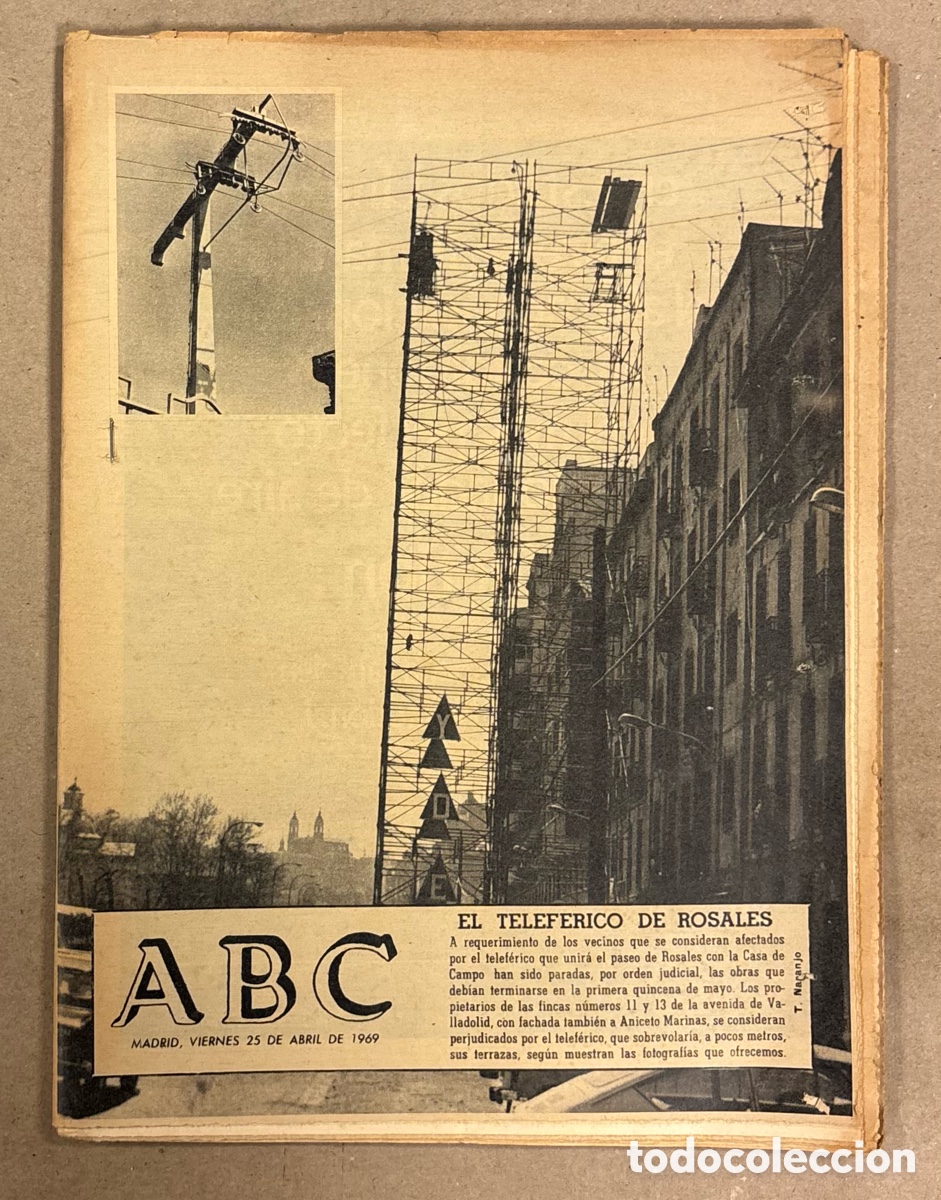 Coleccionismo de revistas y peri&oacute;dicos: ABC (25 ABRIL 1969). TELEF&Eacute;RICO ROSALES - CASA DE CAMPO (MADRID), MART&Iacute;NEZ NOVILLO, REAL MADRID