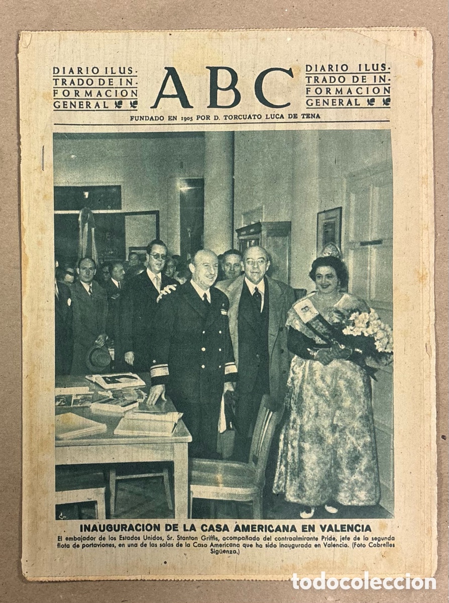 Coleccionismo de revistas y peri&oacute;dicos: ABC (14 ENERO 1952). INAUGURACI&Oacute;N DE LA CASA AM&Eacute;RICA EN VALENCIA, REAL MADRID 6-1 ESPA&Ntilde;OL,&hellip;