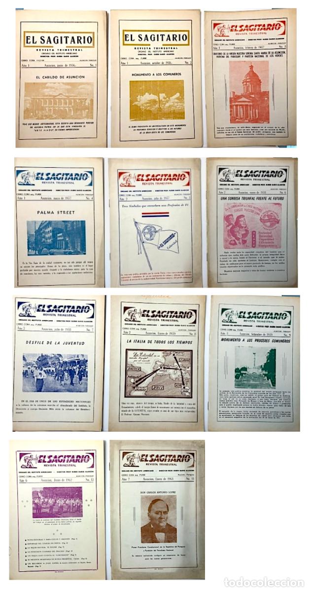 Coleccionismo de revistas y peri&oacute;dicos: Lote 11 nums de El Sagitario (Revista trimestral. &Oacute;rgano del Instituto Americano. Asunci&oacute;n, Paraguay