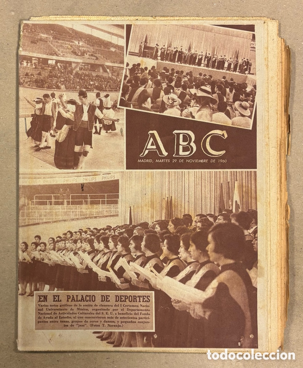 Coleccionismo de revistas y peri&oacute;dicos: ABC (29 DE NOVIEMBRE 1960). I CERTAMEN UNIVERSITARIO DE M&Uacute;SICA EN EL PALACIO DE DEPORTES,..: