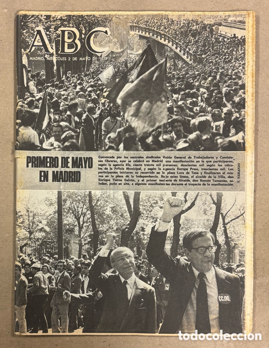 Coleccionismo de revistas y peri&oacute;dicos: ABC (2 MAYO 1979). MANIFESTACIONES PRIMERO DE MAYO EN MADRID, HOLANDA - ESPA&Ntilde;A F&Uacute;TBOL,.,,
