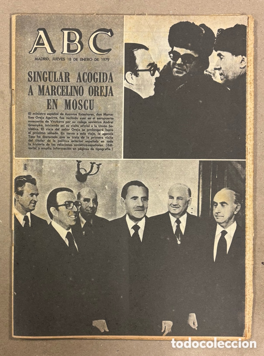 Collection Magazines and Newspapers: ABC (18 ENERO 1979). ACOGIDA A MARCELINO OREJA EN MOSC&Uacute;, RUBEN CANO ATL&Eacute;TICO MADRID,..,